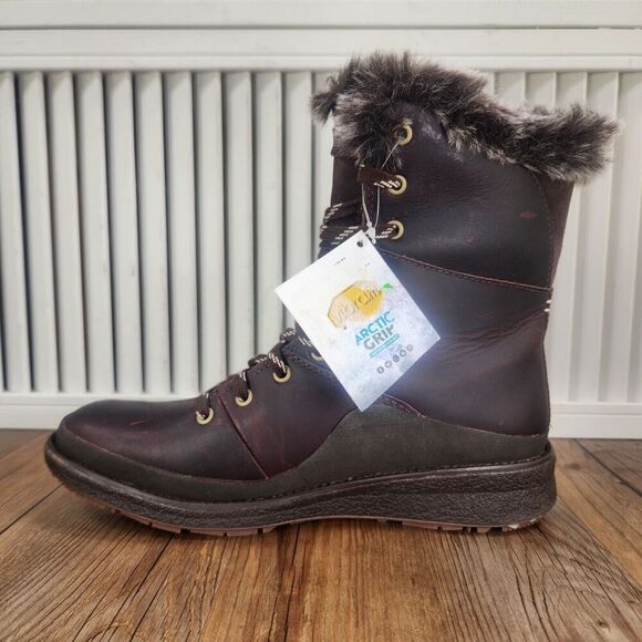 Merrell Tremblant Ezra Lace WP Ice+ Women Sz 7 Brown Leather Vibram Winter Boots - Picture 7 of 12